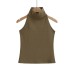 High-neck Backless Crop Top