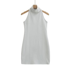 High neck backless hanging neck short skirt dress High neck backless hanging neck short skirt dress