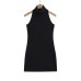 High neck backless hanging neck short skirt dress