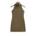 High neck backless hanging neck short skirt dress