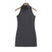 High neck backless hanging neck short skirt dress