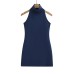 High neck backless hanging neck short skirt dress