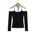 Tight Fitting Base Layer Off-Shoulder One-Shoulder Long Sleeve T-Shirt