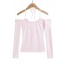 Tight Fitting Base Layer Off-Shoulder One-Shoulder Long Sleeve T-Shirt