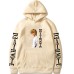 Death Note Print Loose Fleece Hoodie