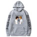 Loose Fleece Hoodie with Death Note Design
