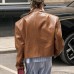 Suit Collar PU Leather Women's Design Sense Temperament Cross-border Commuting