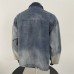 Splicing contrasting denim jacket with loose button closure