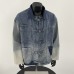 Splicing contrasting denim jacket with loose button closure