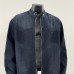 Washed and worn stand collar workwear jacket
