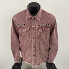 Retro unisex pink denim jacket for men and women