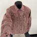 Retro unisex pink denim jacket for men and women