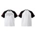 Spliced Color Block Raglan Short Sleeve Loose Half Sleeve