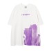 Drop Shoulder Loose Round Neck T-Shirt Double Layer Letter