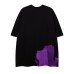 Drop Shoulder Loose Round Neck T-Shirt Double Layer Letter