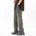 Denim men's summer cleanfit distressed washed micro flared pants