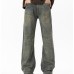 Denim men's summer cleanfit distressed washed micro flared pants