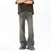 Denim men's summer cleanfit distressed washed micro flared pants