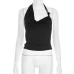 Elegant Solid Color Strapless Backless Adjustable Buckle Camisole Top