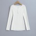 Crew Neck Buttoned Fitted Long Sleeve T-Shir Crew Neck Buttoned Fitted Long Sleeve T-Shir