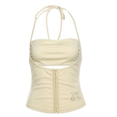 Skinny and spicy girl slim fit sleeveless versatile solid color suspender women