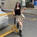 Skinny and spicy girl slim fit sleeveless versatile solid color suspender women
