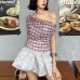 Waist slimming and slimming versatile neck hanging short top for women