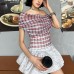 Waist slimming and slimming versatile neck hanging short top for women
