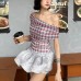 Waist slimming and slimming versatile neck hanging short top for women