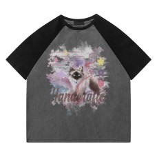Sleeve T-Shirt Unisex Summer Suede Loose Half-Sleeve Tee