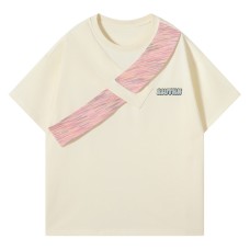 Short Sleeve Unisex Unique Design Loose College T-Shirt