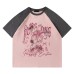 Short Sleeve T-Shirt Unisex Loose Casual Couple Velvet Tee