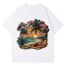 Print Crew Neck Casual Short Sleeve T-Shirt for Men and Women Trendy Tee