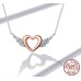 Heart-Shaped Necklace Love Wings Pendant Popular Two-Tone Plated Charm