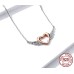 Heart-Shaped Necklace Love Wings Pendant Popular Two-Tone Plated Charm