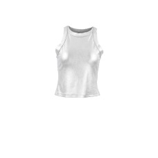 Future Sense Silver Knit Tank Top Women's Fitted Fashion Crew Neck Top  Cross-border Women's Clothing