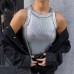 Future Sense Silver Knit Tank Top Women's Fitted Fashion Crew Neck Top  Cross-border Women's Clothing