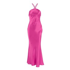 Street Style Sexy Halter Neck Strapless Dress Women's  Satin Backless Mermaid Maxi Dress
