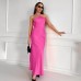 Street Style Sexy Halter Neck Strapless Dress Women's  Satin Backless Mermaid Maxi Dress
