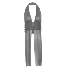 Hanging neck one-piece slim fit versatile irregular top Hanging neck one-piece slim fit versatile irregular top