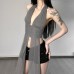 Hanging neck one-piece slim fit versatile irregular top