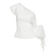 Small niche design sloping shoulder slimming versatile top for women's clothing