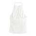 Women's Clothing INS Internet Celebrity European and American Style Halter Top Short Crop Tank Top Bow Decoration Women's Clothing INS Internet Celebrity European and American Style Halter Top Short Crop Tank Top Bow Decoration