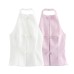 Women's Clothing INS Internet Celebrity European and American Style Halter Top Short Crop Tank Top Bow Decoration Women's Clothing INS Internet Celebrity European and American Style Halter Top Short Crop Tank Top Bow Decoration