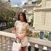 Fashion Transparent Hard Tulle Bow Decorated Knitted Short Sleeve Top Fashion Transparent Hard Tulle Bow Decorated Knitted Short Sleeve Top