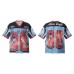 Original Unique Rose Floral Digital Print Breathable Mesh Short Sleeve