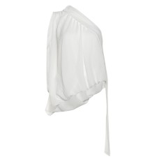 Irregular sloping shoulder sleeveless slim fit versatile top