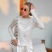Simple White Bamboo Cotton Long Sleeve T-Shirt Women's  High-Grade Inner Wear Round Neck Base Layer Women's Clothing