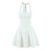 Square Neck Red Strap Waist-Cinching Slimming Mini Dress