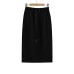 Drawstring elastic waist sag feeling side slit straight tube skirt sports skirt